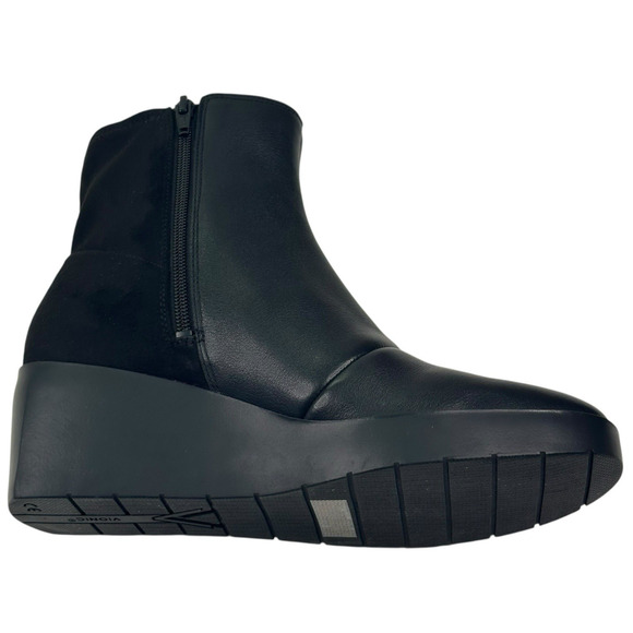 VIONIC Skylar Black Leather Wedge Ankle Boots Booties Womens Size 9 New $160 - Picture 8 of 12